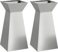 vidaXL Planteur en colonne 2 pcs argent 35 x 35 x 73 cm acier