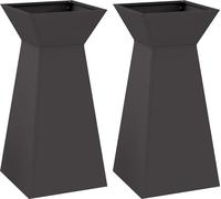 vidaXL Planteur en colonne 2 pcs noir 35 x 35 x 73 cm acier