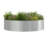 vidaXL Pot de fleurs de jardin Argent 80 x 80 x 20 cm Acier galvanisé