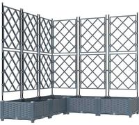 vidaXL Planteuse de jardin avec treillis 5 pcs Gris clair 120 x 120 x 125,5 cm