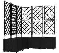 vidaXL Planteuse de jardin avec treillis 5 pcs Noir 120 x 120 x 143 cm PP
