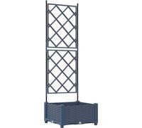 vidaXL Planteuse de jardin avec treillis Gris 40 x 40 x 125,5 cm PP