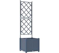 vidaXL Planteuse de jardin avec treillis Gris 40 x 40 x 143 cm PP
