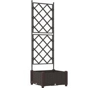 vidaXL Planteuse de jardin avec treillis Marron 40 x 40 x 125,5 cm PP