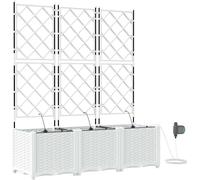 vidaXL Planteuse de jardin Blanc 120 x 40 x 142 cm Acier