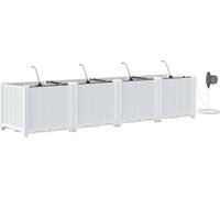 vidaXL Planteuse de jardin Blanc 160 x 40 x 37.5 cm Acier