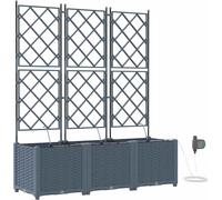 vidaXL Planteuse de jardin gris clair 120 x 40 x 142 cm Acier