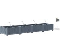 vidaXL Planteuse de jardin gris clair 160 x 40 x 22 cm Acier