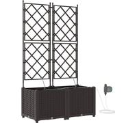 vidaXL Planteuse de jardin Marron 80 x 40 x 142 cm Acier