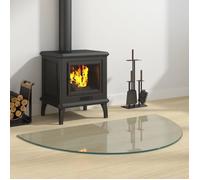 vidaXL Plaque de verre de cheminée Demi-rond 1000x600 mm 324118