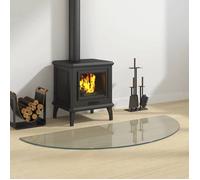 vidaXL Plaque de verre de cheminée Demi-rond 1200x500 mm 324113
