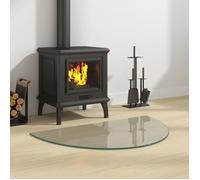 vidaXL Plaque de verre de cheminée Demi-rond 800x500 mm 324115