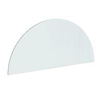 vidaXL Plaque de Verre de Cheminée Demi-Rond Revêtement de Sol Plancher Plaque de Base de Foyer Protection Contre Etincelles 1200x500 mm