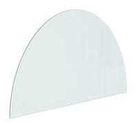 vidaXL Plaque de Verre de Cheminée Demi-Rond Revêtement de Sol Plancher Plaque de Base de Foyer Protection Contre Etincelles 1000x600 mm