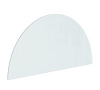 vidaXL Plaque de Verre de Cheminée Demi-Rond Revêtement de Sol Plancher Plaque de Base de Foyer Protection Contre Etincelles 1200x600 mm