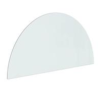 vidaXL Plaque de Verre de Cheminée Demi-Rond Revêtement de Sol Plancher Plaque de Base de Foyer Protection Contre Etincelles 1000x500 mm