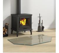 vidaXL Plaque de verre pour cheminée hexagonale 80x50 cm 324133