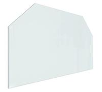 vidaXL Plaque de Verre pour Cheminée Hexagonale Revêtement de Sol Plancher Plaque de Base de Foyer Protection Contre Etincelles 100x60 cm