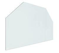 vidaXL Plaque de Verre pour Cheminée Hexagonale Revêtement de Sol Plancher Plaque de Base de Foyer Protection Contre Etincelles 80x50 cm