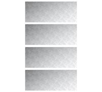 vidaXL Plaques à Damier 4 pcs Argent 100 x 40 cm Aluminium, Tapis Modernes d'intérieur, Matelas extérieurs durables, marches antidérapantes, Style Contemporain, sécurité