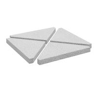 vidaXL Plaques de Poids de Parasol 4 pcs Triangulaire Granit Gris 14kg, Poids de Base pour Parasol, Plaque de Granit, Pied pour Parasol