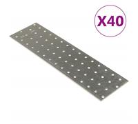 vidaXL Plaques perforées 20 pcs 2 mm 300x80 mm acier galvanisé