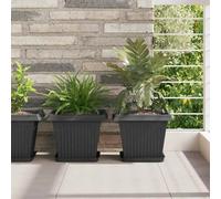 Vidaxl Plateau Carré À Fleurs 24 Pcs Noir 21 X 21 X 2 Cm Plastique
