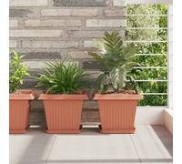 Vidaxl Plateau Carré À Fleurs 24 Pcs Rouge Brique 21 X 21 X 2 Cm