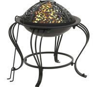 vidaXL Plateau de feu avec tisonnier 49 cm Acier