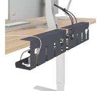 vidaXL Plateau de Gestion de câbles sous Le Bureau 2 pc Anthracite, Bac de Gestion de câbles Moderne, sans perçage, Organiseur à Fixer avec Un Collier ou vis