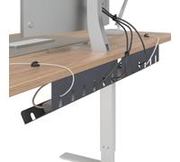vidaXL Plateau de Gestion de câbles sous Le Bureau 2 pc Anthracite, Gestion de câbles Moderne, Plateau en Acier rectangulaire, résistant à la Rouille, Pratique près du Bureau
