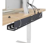 vidaXL Plateau de Gestion de câbles sous Le Bureau 2 pc Anthracite, Organisateur de câbles rectangulaire Moderne, résistant à la Rouille, Pratique pour Le Bureau et l'étude