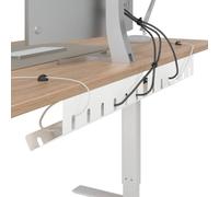 vidaXL Plateau de Gestion de câbles sous Le Bureau 2 pc Blanc, Gestion de câbles Moderne, Plateau en Acier rectangulaire, résistant à la Rouille, Pratique près du Bureau