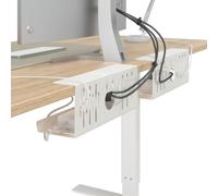 vidaXL Plateau de Gestion de câbles sous Le Bureau 2 pc Blanc, Organisateur de Bureau Moderne, pour étude, Gestion des câbles, Gain de Place, Accessoires Anti-Corrosion