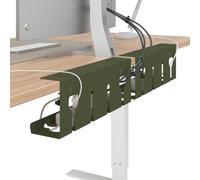 vidaXL Plateau de Gestion de câbles sous Le Bureau 2 pc Vert Olive, Bac de Gestion de câbles Moderne, sans perçage, Organiseur à Fixer avec Un Collier ou vis