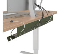 vidaXL Plateau de Gestion de câbles sous Le Bureau 2 pc Vert Olive, Gestion de câbles Moderne, Plateau en Acier rectangulaire, résistant à la Rouille, Pratique près du Bureau