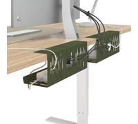 vidaXL Plateau de Gestion de câbles sous Le Bureau 2 pc Vert Olive, Organisateur de Bureau Moderne, pour étude, Gestion des câbles, Gain de Place, Accessoires Anti-Corrosion