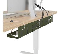 vidaXL Plateau de Gestion de câbles sous Le Bureau 2 pc Vert Olive, Plateau Moderne pour câbles, métal résistant à la Rouille, Rangement Bureau, Organisateur d'espace