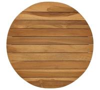 vidaXL Plateau de Table Ø 40 x 3,5 Rond Bois de Teck Massif Naturel, Table en Teck, Design Moderne, Meuble pour la Maison, Bureau intérieur, extérieur, Surface Marron