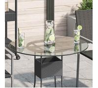 vidaXL Plateau de Table, Ø 700 mm, Verre Trempé, Sans Montage, Transparent, Rond, 8 mm d’Épaisseur 243628