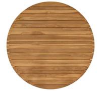 vidaXL Plateau de Table Ø 90 x 3,5 Rond Bois de Teck Massif Naturel, Table en Teck, Design Moderne, Meuble pour la Maison, Bureau intérieur, extérieur, Surface Marron