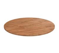 vidaXL Plateau de Table, 50 cm Diamètre x 1,5 cm Épaisseur, Bois Chêne Massif Verni, Non Assemblé, Marron Clair, Rond, 342960