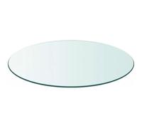 vidaXL Plateau de Table, Ø 800 mm, Verre Trempé, Sans Montage, Transparent, Rond, 8 mm d’Épaisseur 243629