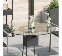 vidaXL Plateau de Table, Ø 800 mm, Verre Trempé, Sans Montage, Transparent, Rond, 8 mm d’Épaisseur 243629