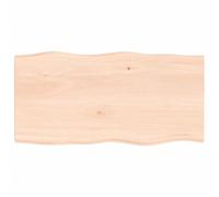 vidaXL Plateau de table 80x40x2 cm Chêne massif non traité bord d'arbre
