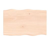 vidaXL Plateau de table 80x50x2 cm Chêne massif non traité bord d'arbre