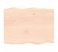 vidaXL Plateau de table 80x60x2 cm Chêne massif non traité bord d'arbre