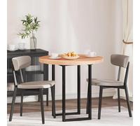 vidaXL Plateau de table Autre Marron clair Ø 80 x 4 cm Chêne massif