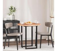 vidaXL Plateau de table Autre Marron clair Ø 70 x 2.5 cm Chêne massif