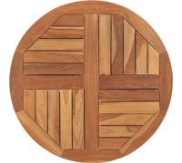 vidaXL Plateau de table en teck massif Rond 2,5 cm 70 cm